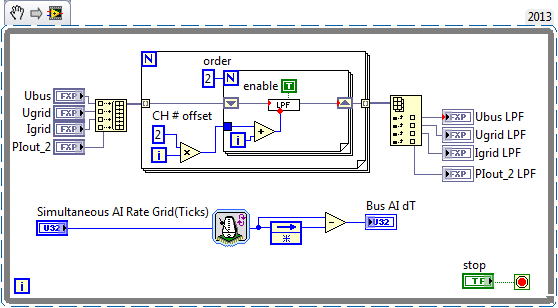 Multichannel FPGA Low Pass Filter Example (VI Snippet).png